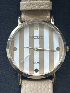 Decree Gold Tone Case Beige And White Dial Women’s Quartz Watch